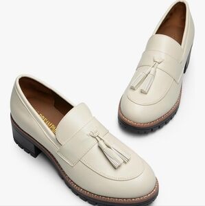 Women's Cream Loafers with Tassels